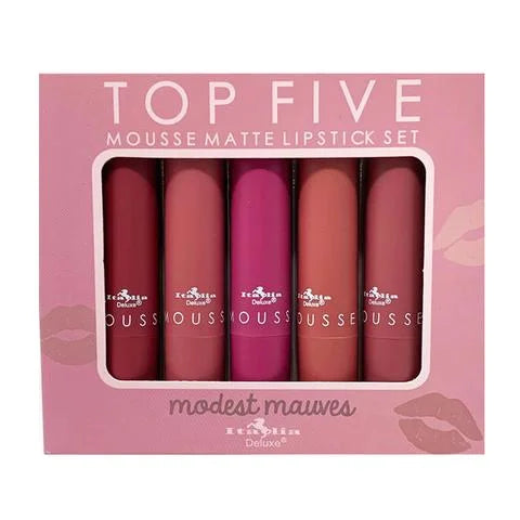 Set de labiales top five mousse mate
