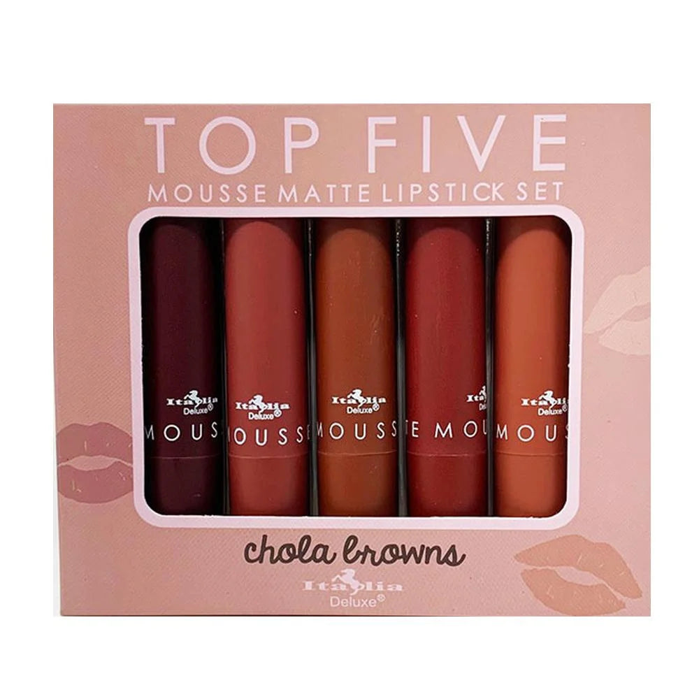 Set de labiales top five mousse mate